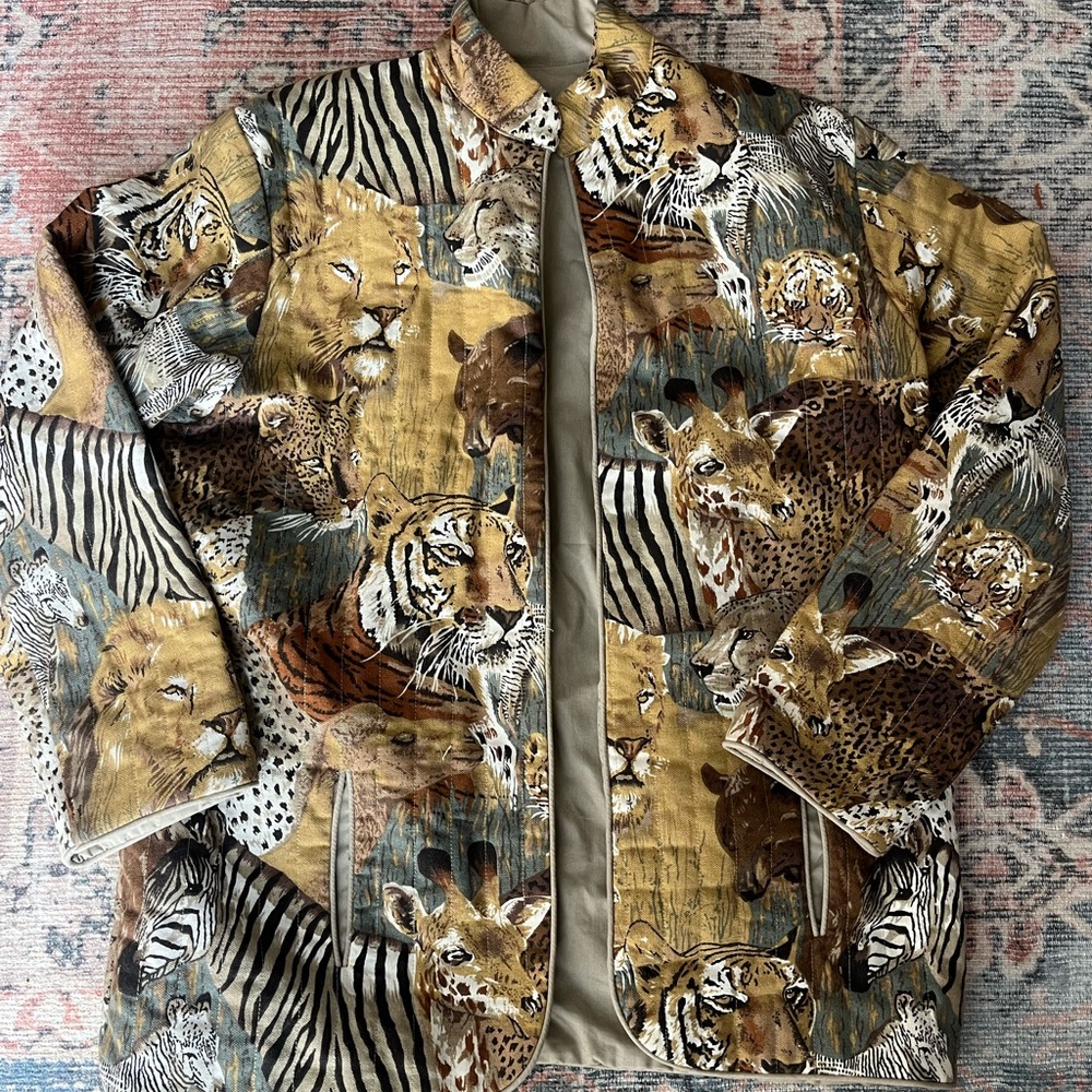 Vintage African Animal Print Women's Jacket